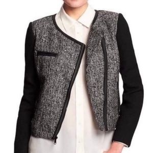 NWT tweed metallic moto jacket
